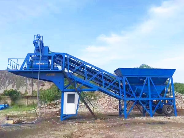 AJY-35 mobile concrete ready mix batch plant